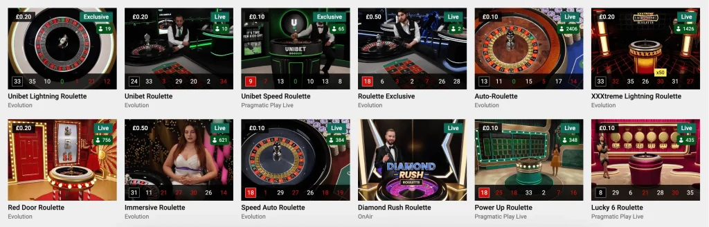 Unibet Live Casino